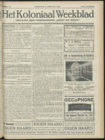 Het Koloniaal Weekblad (1 augustus 1929) : Orgaan der Vereeniging Oost en West, Vereeniging Oost en West