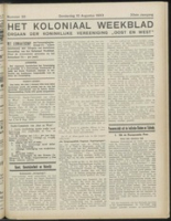 Het Koloniaal Weekblad (10 augustus 1933) : Orgaan der Vereeniging Oost en West, Vereeniging Oost en West