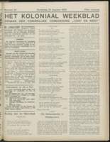 Het Koloniaal Weekblad (24 augustus 1933) : Orgaan der Vereeniging Oost en West, Vereeniging Oost en West
