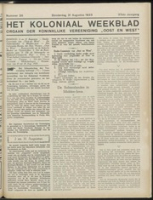 Het Koloniaal Weekblad (31 augustus 1933) : Orgaan der Vereeniging Oost en West, Vereeniging Oost en West