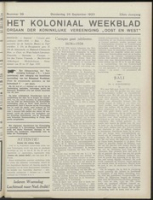 Het Koloniaal Weekblad (28 september 1933) : Orgaan der Vereeniging Oost en West, Vereeniging Oost en West