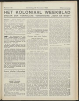 Het Koloniaal Weekblad (30 november 1933) : Orgaan der Vereeniging Oost en West, Vereeniging Oost en West