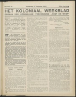 Het Koloniaal Weekblad (21 december 1933) : Orgaan der Vereeniging Oost en West, Vereeniging Oost en West