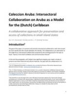 Coleccion Aruba: Intersectoral Collaboration on Aruba as a Model for the (Dutch) Caribbean : A collaborative approach for preservation and access of collections in small island states