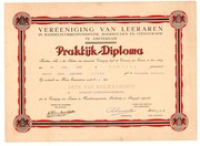 ECURY-016: Diploma Engelse handelscorrespondentie van Boy Ecury bij de Vereeniging van Leeraren in Handelscorrespondentie, Boekhouden en Stenografie te Amsterdam -