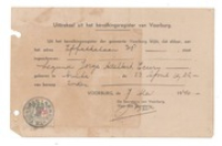 ECURY-058: Uittreksel van Boy Ecury uit het bevolkingsregister van Voorburg - 1940