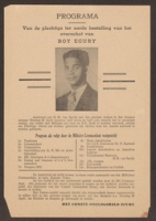 ECURY-128: Programma van de plechtige teraardebestelling van het overschot van Boy Ecury - 1947 + 2 kopieen, Comite Oorlogsheld Ecury