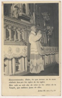 ECURY-263: Kaartje met foto van een kerkdienst uitgedragen door Alfonso Zawadzky in het St. Fransiscuskerk te Cali - 1945