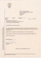 ECURY-271: Brief van Michael F. Croes, directeur van de Posterijen Aruba, aan. Poppy Schouten-Ecury omtrent de gedenkkaart van de postzegelcollectie van de 