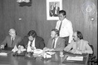 Sr. Betico Croes ta tene Conferencia di Prensa den Sala di Reunion Grandi, 20 november 1985, Image # 1, BUVO