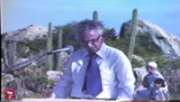 Jardin Botanico. Ponemento di promer piedra y plantamento di promer mata pa e Jardin Botanico Aruba. (1979)