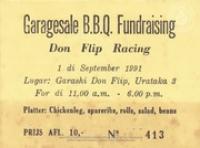 Historia di Don Flip Racing, image # 991, Fundraising: Garage Sale y BBQ, 1 september 1991, Don Flip Racing Team Aruba