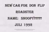 Historia di Don Flip Racing, image # 1049, New Car for Don Flip, Roadster, (name: Snoopy?), Don Flip Racing Team Aruba