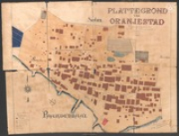 Plattegrond van Oranjestad volgens de opneming van den Heer R.J. Beaujon Junior