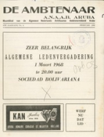 De Ambtenaar (Februari 1968), Algemene Nederlands Antilliaanse Ambtenarenbond - Aruba