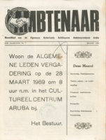 De Ambtenaar (Maart 1969), Algemene Nederlands Antilliaanse Ambtenarenbond - Aruba