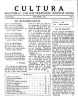Cultura (September 1955) : Maandblad van het Cultureel Centrum Aruba, Cultureel Centrum Aruba