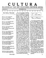 Cultura (December 1955) : Maandblad van het Cultureel Centrum Aruba, Cultureel Centrum Aruba
