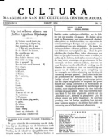 Cultura (Maart 1956) : Maandblad van het Cultureel Centrum Aruba, Cultureel Centrum Aruba