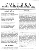 Cultura (Juni 1956) : Maandblad van het Cultureel Centrum Aruba, Cultureel Centrum Aruba