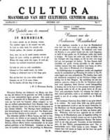 Cultura (October 1957) : Maandblad van het Cultureel Centrum Aruba, Cultureel Centrum Aruba