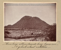 'Hooiberg: alleenstaande berg, bijna over 't geheele eiland zichtbaar' (Koninklijke Verzamelingen, Den Haag, 'Album van de Nederlandse Antillen', FA-0714)