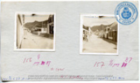 Two pictures: first picture is front street, right in front of the catholic church looking east. The second picture is front street about 100 meter farther west, looking east. : Beeldcollectie Dr. Johan Hartog, St. Martin/Sint Maarten, no. 001-06-021