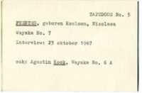 Entrevista: Nicolasa Fuentes, geboren Koolman (n. 1898), Tromp, Gregorio (Ito)