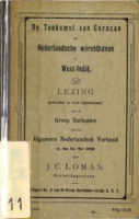 De toekomst van Curaçao als Nederlandsche wereldhaven in West-Indië : lezing gehouden in eene bijeenkomst van de Groep Suriname van het Algemeen Nederlandsch Verbond op den 11n Mei 1908, Loman, Jan Christiaan