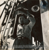 Leopold Tromp, age 18, native Aruban, Apprentice on Pressure Still operation (#4523, Lago , Aruba, April-May 1944)