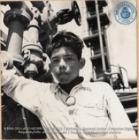 Leopold Tromp, age 18, native Aruban, Apprentice on Pressure Still operation (#4525, Lago , Aruba, April-May 1944)