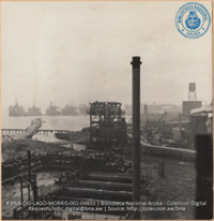 View of Lake Tanker Docks (#4833, Lago , Aruba, April-May 1944), Morris, Nelson