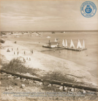 Beach on lagoon near refinery (Rogers Beach), and yacht club (#5019, Lago , Aruba, April-May 1944), Morris, Nelson