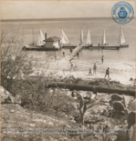 Beach on lagoon near refinery (Rogers Beach), and yacht club (#5020, Lago , Aruba, April-May 1944)