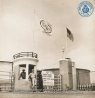 Outside main gate of Lago (#5275, Lago , Aruba, April-May 1944), Morris, Nelson