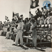 Baseball game at Aruba Sports Park in San Nicholas between team from Lago Garage and the Puerto Rican soldiers guarding the plant (#5494, Lago , Aruba, April-May 1944), Morris, Nelson