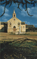 Old Roman Catholic church at Savaneta (Postcard, ca. 1962)