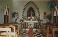 Alto Vista chapel, interior (Postcard, ca. 1962)