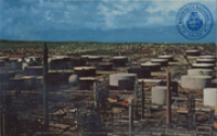 Overlooking Lago's oil refinery at Aruba (Postcard, ca. 1962)