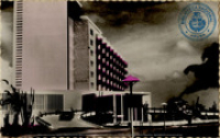 The new Aruba Caribbean Hotel and Casino, entrance (Postcard, ca. 1962)