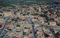 Oranjestad, Aruba, seen from the air (Postcard, ca. 1963)