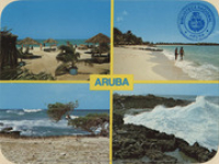 Aruba (Postcard, ca. 1979) Beaches, coastline. The water around Aruba