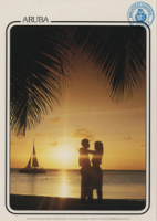 Sunset, Aruba (Postcard, ca. 1980-1986) Fun island of the Caribbean, where every day ends with a beautiful sunset