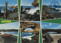 Aruba, Aruba's North coast as sculptured by ever pounding waves (Postcard, ca. 1980-1986)