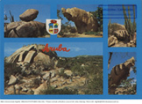 Aruba; Casibari Rock Garden (Postcard, ca. 1980-1986) Casibari Rock Garden, with its unique nature sculptured and stacked shape. Aruba, Netherlands Antilles