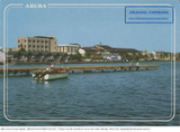 Oranjestad. The Boulevard shopping Center and Harbour view (Postcard, ca. 1980-1986)