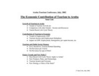 The Economic Contribution of Tourism to Aruba (Presentation), Cole, Sam