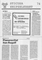 Sticusa Knipselkrant no. 74 (April 1985), Stichting voor Culturele Samenwerking (STICUSA)