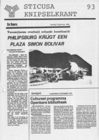 Sticusa Knipselkrant no. 93 (September 1985), Stichting voor Culturele Samenwerking (STICUSA)