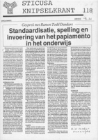 Sticusa Knipselkrant no. 118 (Maart 1986), Stichting voor Culturele Samenwerking (STICUSA)